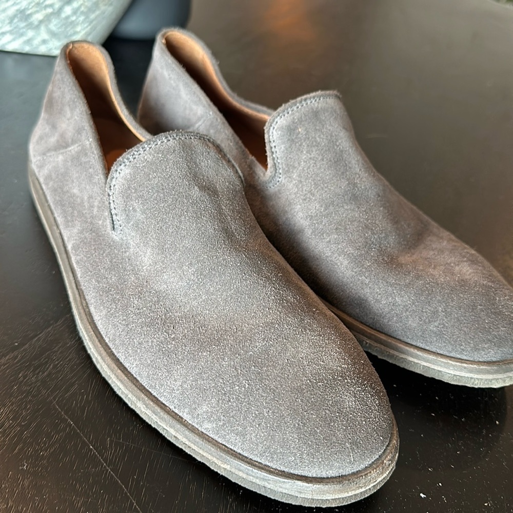 John Varvatos Suede Slipper, Gray, Size 8, Like New